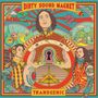 "DIRTY SOUND MAGNET", "TRANSGENIC". Eine bunte, verspielte Illustration mit futuristischen und psychedelischen Motiven.