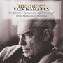 Text: HERBERT VON KARAJAN, Beethoven - Symphony No.6 "Pastoral", Berlin Philharmonic Orchestra. Schwarz-Weiß-Porträt eines älteren Mannes im Profil.