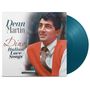 Text: Dean Martin, Dino, Italian Love Songs, original album + bonus tracks. Illustration: Mann in roter Weste, blaue Schallplatte., LP