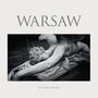 Text: "WARSAW" und "PLUS BONUS TRACKS". Eine melancholische Statue eines liegenden Engels in Schwarzweiß., LP