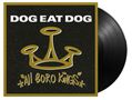 "Dog Eat Dog", "All Boro Kings"; schwarze Platte, Krone in Goldoptik.