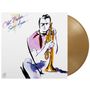 "Chet Baker Sings Again" ist der Text. Eine stilisierte Illustration eines Mannes mit Trompete. Beigefarbene Schallplatte.
