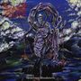 "Saturnian Bloodstorm" steht unten. Eine gemalte Figur, umwickelt in Stoff, ist mit Stöcken fixiert, Wolken im Hintergrund., LP