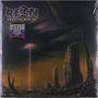 Texte „REZN“ und „CHAOTIC DIVINE“. Außerirdische Landschaft mit großen Felsformationen unter einem dunklen Himmel., 2 LPs