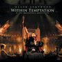 „Black Symphony, Within Temptation & The Metropole Orchestra“. Eine Sängerin auf einem Thron vor einer orchestralen Kulisse., 2 CDs