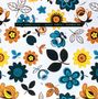 Text: "FILA BRAZILLIA - BLACK MARKET GARDENING". Illustration mit bunten Blumen und Blättern in Blau, Gelb und Orange.