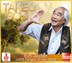 Texte: "TAKEO ISCHI", "Ein Jodler zieht hinaus in die Welt", "3 CD BOX", "Melodie EXPRESS". Mann in Lederweste vor Baum., 3 CDs