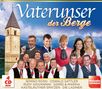 "Vaterunser der Berge" und "4 CD Box". Menschen in Trachten, links ein Kirchturm im Wasser, Bergkulisse im Hintergrund.
