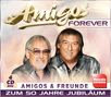 "Amigos Forever", 4 CD Box "Amigos & Freunde", "Zum 50 Jahre Jubiläum", stilvolles Porträt von zwei lächelnden Männern., 4 CDs