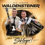 „Die jungen Waldensteiner. Der absolute Schlager!“ Zwei Männer halten eine Gitarre und ein Akkordeon. Hintergrund golden., CD