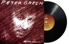 "Peter Green", "Whatcha gonna do?" Links Bild in Dunkelrot mit Gesichtszug, rechts schwarze Vinyl-Schallplatte.