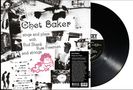 "Chet Baker sings and plays with Bud Shank, Russ Freeman and strings." Schwarze Schallplatte, Collagenstil, Engelzeichnung., LP