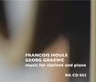 Text: "FRANCOIS HOULE GEORG GRAEWE music for clarinet and piano RA CD 042". Unscharfer, abstrakter Hintergrund., CD