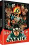 "SAYARA" und "THE 4TH FILM BY CAN EVRENOL". Comic-Stil: Menschen in dramatischen Szenen mit Flammen im Hintergrund.