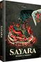 Texte: "SAYARA", "REVENGE IS DARKNESS". Illustration: Eine Stiefel tritt auf einen roten blutigen Gegenstand.