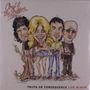 Oben: "Amyl & The Sniffers". Unten: "Truth or Consequence Live Album". Illustration von vier Figuren., CD