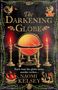 „The Darkening Globe“, „Each time the globe turns, murder strikes…“, „Naomi Kelsey“. Ein traditioneller Globus, Kerzen., Buch