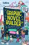 „Graphic Novel Builder“, illustriertes Handbuch zum Erstellen eigener Comics von Edward Ross. Menschen, Tiere und UFOs um ein riesiges Buch.
