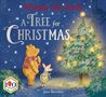 Texte: "Winnie-the-Pooh", "A Tree for Christmas", "Jane Riordan". Bär und Schweinchen betrachten geschmückten Weihnachtsbaum., Buch