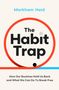 Text: "COVER TO BE REVEALED / THE HABIT TRAP / MARKHAM HEID / NON FICTION HQ." 

Einfaches, blau-weißes Design., Buch