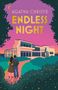 "Agatha Christie: Endless Night." Illustration eines Paares vor einem modernen Haus bei Sonnenuntergang., Buch