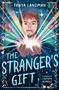 „Tanya Landman, The Stranger's Gift“. Illustration: Mann hält leuchtendes Licht, umgeben von Gemüse und Pflanzen.
