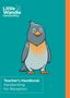 "Teacher’s Handbook Handwriting for Reception" oben, ein niedlicher Vogel mittig. Links ein kleiner Vogel als Logo., Buch