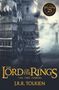 Text: "The Lord of the Rings: The Two Towers, J.R.R. Tolkien." Massive finstere Türme in nebliger Landschaft., Buch