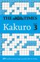 "The Times Kakuro Book 3". Oben und unten Kakuro-Rätsel mit blauen und weißen Feldern und schwarzen Zahlen., Buch