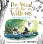 Text: "The Wind in the Willows: A Colouring Book".  
Illustration zeigt zwei Tiere in einem Boot, umgeben von Natur., Buch