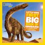 “Little Kids First Big Book of Dinosaurs” mit großem Dinosaurier, hellem Himmel, gelbem Rahmen. Logo oben links., Buch
