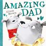 Text: "AMAZING DAD, Alison Brown". 
Illustration: Zwei lächelnde Hunde, einer trägt ein rotes Tuch mit Sternen.