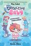 „Detective Baby: Cheerleader Challenge“, illustriert von Amelia Allore, zeigt ein Comic-Mädchen mit Hut und zwei Teenager.