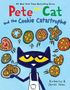 „Pete the Cat and the Cookie Catastrophe“ steht über einer Illustration mit einer Katze, die Kekse balanciert.