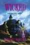 "WICKED: THE GRAPHIC NOVEL Part II". Illustration: Eine fliegende Person vor einer Burg mit Besen, grünem Gesicht, düsterer Himmel., Buch