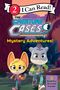 "2 I Can Read! The Creature Cases Mystery Adventures! 2 Spooky Stories Inside!" Zwei cartoonartige Tierfiguren laufen.