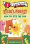 "Zilbo's Forest: How to Bite the Sun" von Summer Benton, Level 2 Comic. Ein Fuchs knabbert an einer gemalten Sonne.