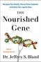 Text: "Reprogram Your Immunity, Reverse Chronic Symptoms, and Activate Your Longevity Genes. The Nourished Gene."

Illustration: Eine Gabel hält eine DNA-Spirale aus Lebensmitteln., Buch