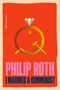 "Philip Roth, I Married a Communist" in großen Buchstaben. Illustration eines Rings mit Hammer und Sichel darin., Buch