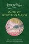 "Smith of Wootton Major" von J.R.R. Tolkien. Eine Illustration zeigt eine Landschaft mit Bergen und einem wandernden Mann., Buch
