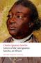 Illustration eines Mannes mit breitem Gesicht. Text: „Charles Ignatius Sancho. Letters of the Late Ignatius Sancho, an African. Oxford World’s Classics“., Buch