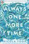 "ALWAYS ONE MORE TIME" in blauen Steinchen, Autor: Nicola Yoon. Illustration in Blau- und Grüntönen., Buch