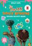 "The Twits Totally Revolting Sticker Activity Book." Illustrationen von zwei skurrilen Figuren mit Stickern auf grünem Hintergrund., Buch