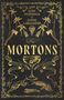 "SCOTT WESTERFELD & JUSTINE LARBALLESTIER. The MORTONS. MURDER IS MONEY. BUSINESS IS BOOMING." Goldene Illustrationen.