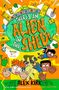 Buchtitel: "There’s an Alien in the Shed!" von Alex Kirk, illustriert von Tim Wesson. Drei Kinder fliegen panisch aus einem Schuppen. Oben ein grüner Alien., Buch