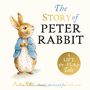 "The World of Peter Rabbit" in blauer Schrift, mit einer Illustration eines Kaninchens in einer blauen Jacke. Darunter steht "Beatrix Potter"., Buch