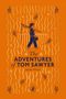 "Tom Sawyer", "Mark Twain", "Puffin Clothbound Classic", "April 2026"; blaues Hintergrunddesign mit einem Pinguin-Logo., Buch