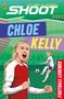 Titel: "SHOOT", "CHLOE KELLY", "FOOTBALL LEGENDS". Illustration: Fußballspielerin jubelt leidenschaftlich.