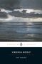 "PENGUIN CLASSICS", "VIRGINIA WOOLF", "THE WAVES". Ein stürmisches Meer unter bewölktem Himmel, mit Logo von Pinguin., Buch