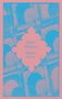 "Edith Wharton Roman Fever" zentriert in einem rhombusförmigen Bereich, umgeben von blauen architektonischen Mustern auf rosa., Buch